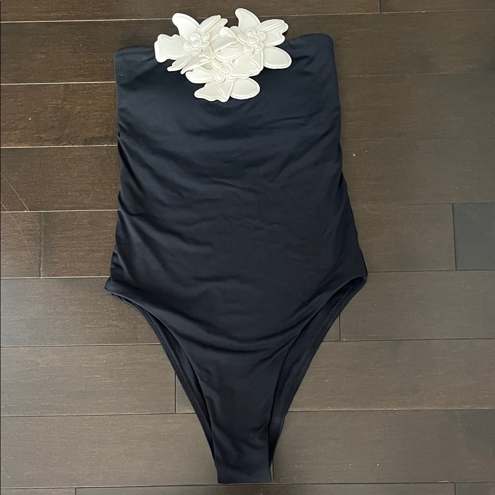 Black Floral  One Piece